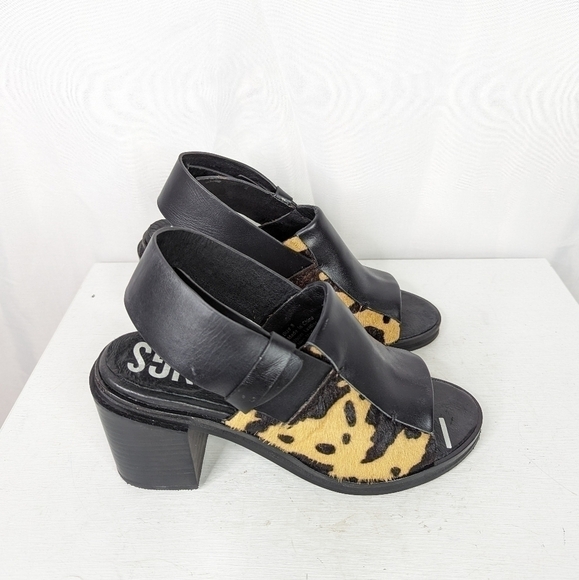 I Desire The Things That Will Destroy Me Calf Hair Cow Print Block Heel Sandals - Picture 3 of 9